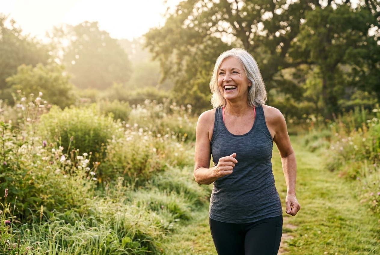 Vibrant active older adult outdoors